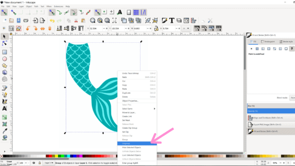 How to ungroup layers in Inkscape. 