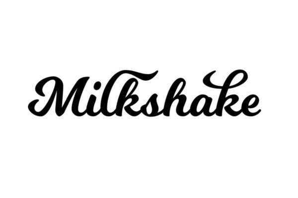 Milkshake is a cursive font reminiscent of the 1950s. Seen here in black text on a white background. One of many fonts that work with the Cricut machines. 
