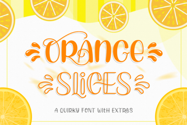 Orange Slice is a juicy font. Orange text on a yellow and white background with illustrated orange slices. Discover the best free fonts for Cricut. Download thousands of free fonts to use with your Cricut machine.