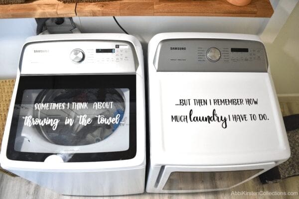 Laundry room vinyl decal. 