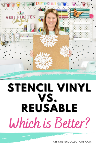 A full tutorial for how to making stencils with your Cricut machine. Compare both stencil vinyl and how to create reusable stencils.