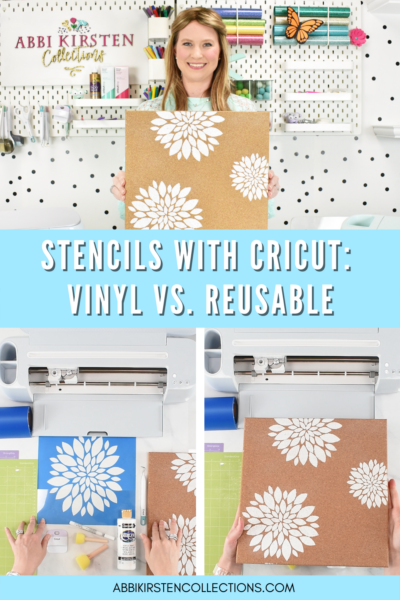A full tutorial for how to making stencils with your Cricut machine. Compare both stencil vinyl and how to create reusable stencils.