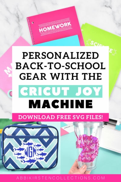 Cricut Joy Smart Vinyl tutorial for beginners. Use your Cricut Joy to personalize your kids back to school gear with free SVG Cricut files!