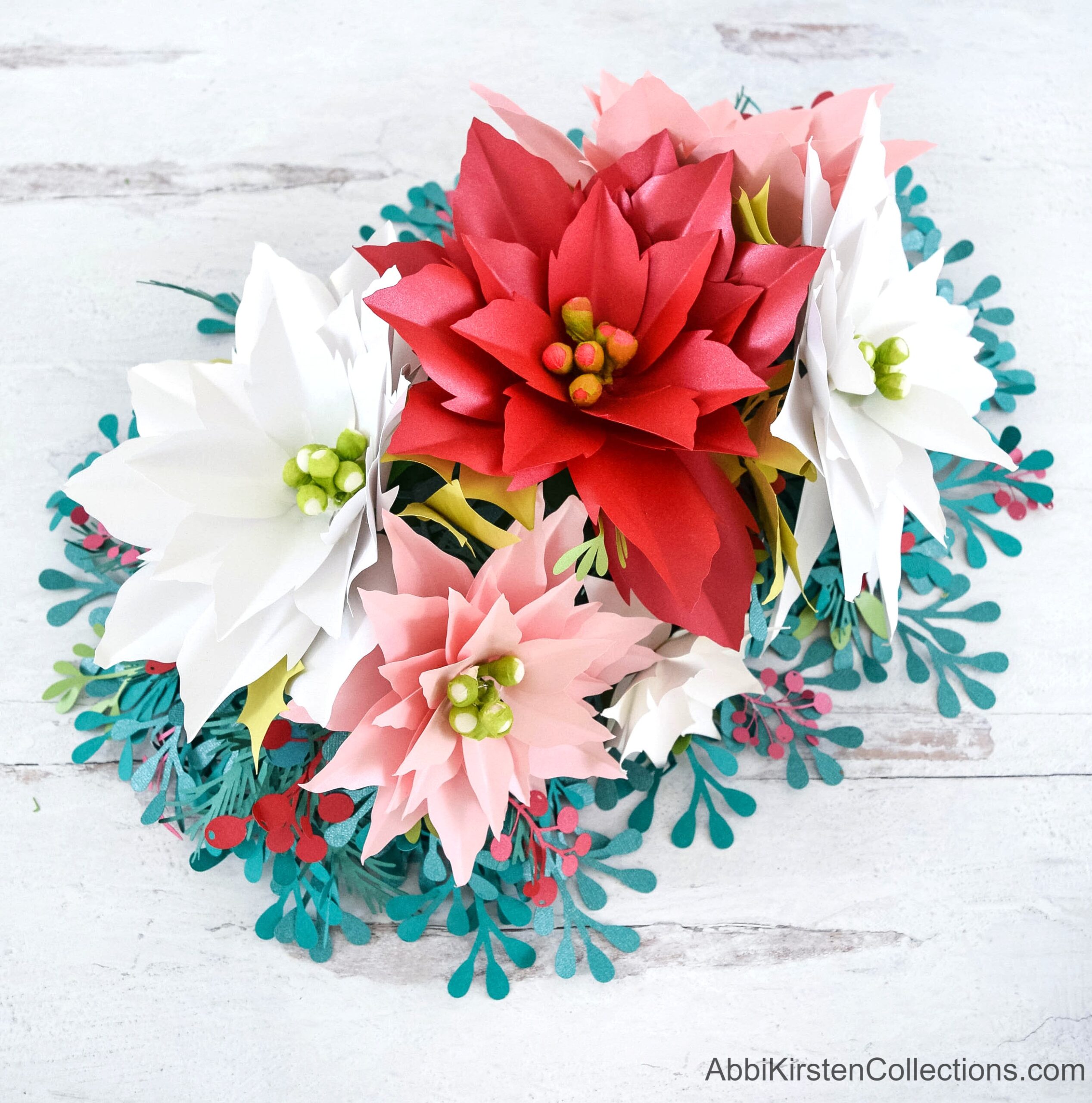 How To Make Paper Poinsettia Flowers And Add Them To A Table Arrangement