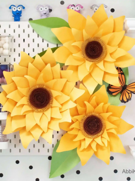 Giant Paper Sunflower Tutorial – Paper Flower SVG and PDF Printable Templates Cover Image