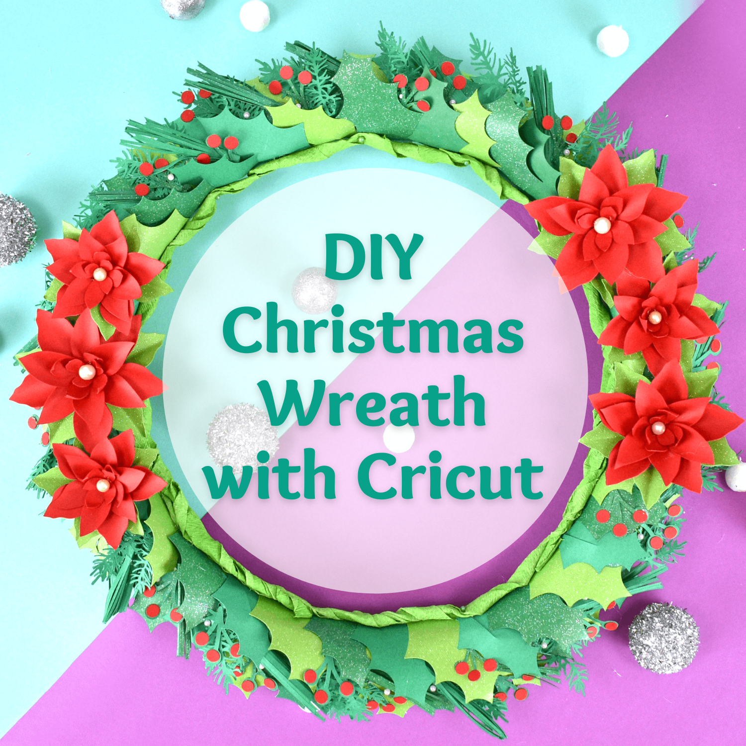 Cardstock Christmas Wreath - Cricut Wreath - Cricut Cardstock Project -  Cricut Project - Cardstock 