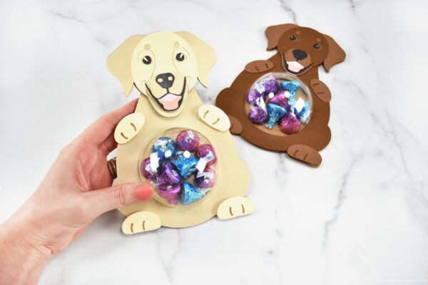 Labrador golden retriever candy ornament craft template. 