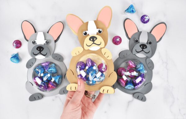 French bulldog candy ornament craft template. 
