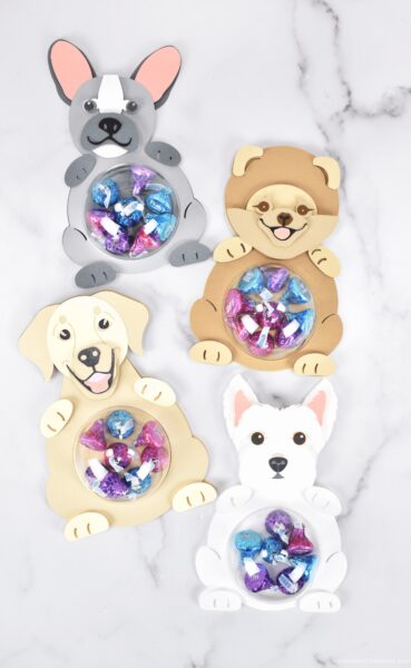 DIY Valentine's day crafts. Christmas ornament candy craft with dogs. 
