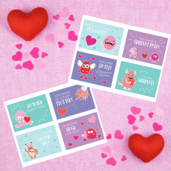 printable monster valentines