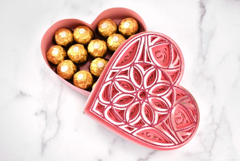 DIY Heart Mandala Paper Box with Cricut Easy Valentine’s Day Craft