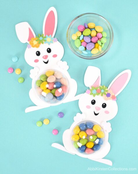 Easter bunny candy holder SVG craft file for Cricut. 