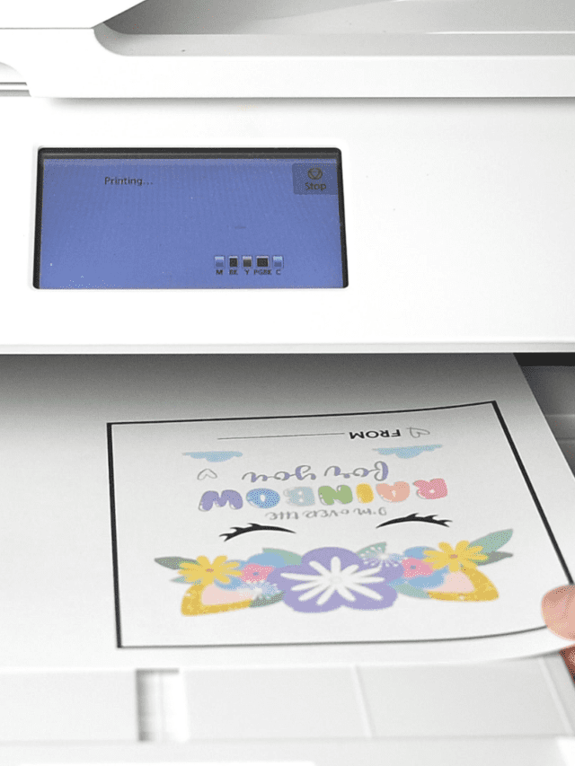A printer printing a unicorn design