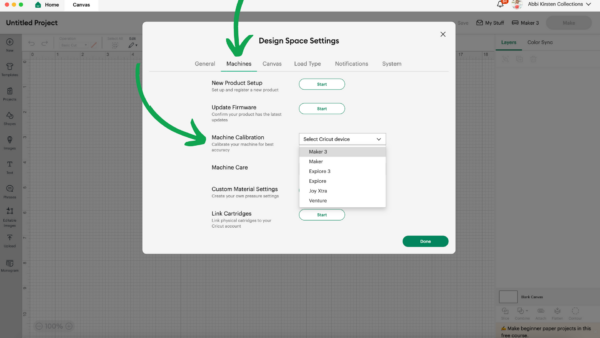 Calibrating your Cricut
