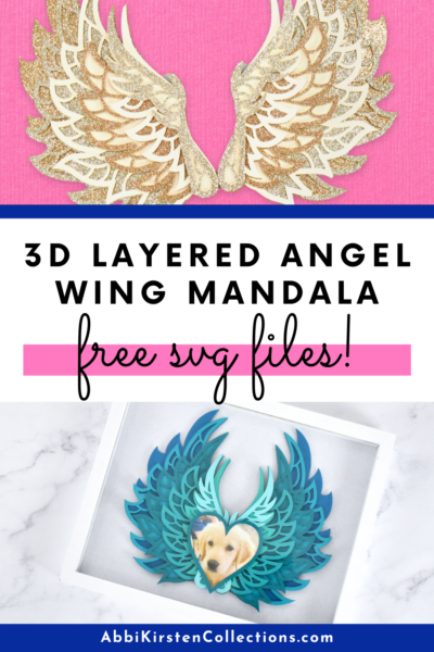 Free angel wings SVG files for cricut: Make layered mandala angel wings with these 3 FREE designs perfect for shadow boxes and memorial crafts. 