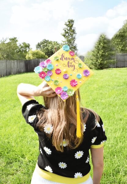 Graduation cap decorating ideas. heat transfer vinyl on graduation cap