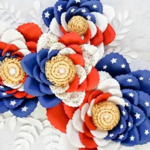 Giant American Flag Swirl Paper Flowers_ Easy Tutorial for Making Paper Flowers cover
