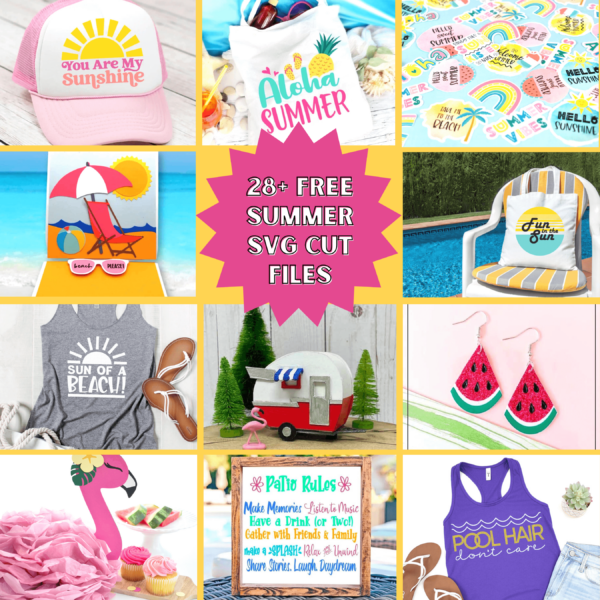 The best free summer SVG cut files for Cricut to make all your summertime craft projects. Use these 28+ free SVG files for tank tops, shirts, totes and more!