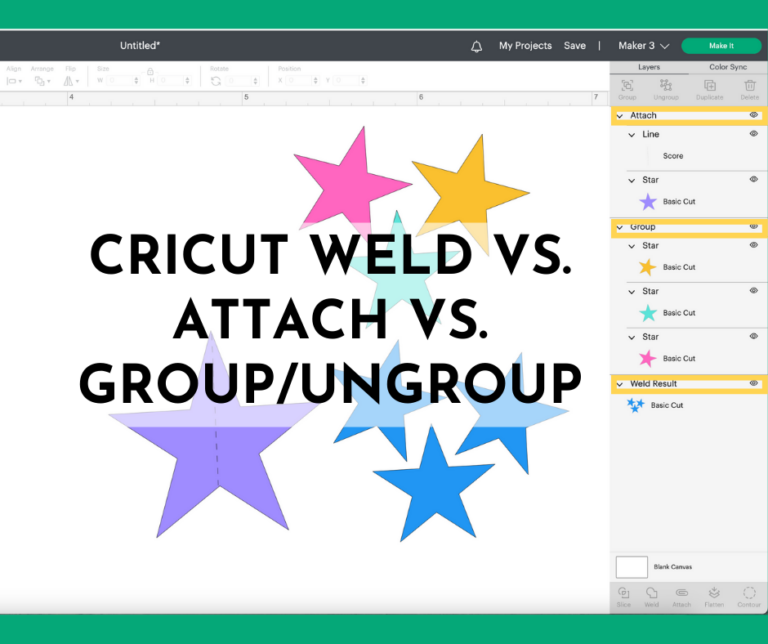 What’s the Difference Between Weld, Attach, and Group? Cricut Design Space Tutorial