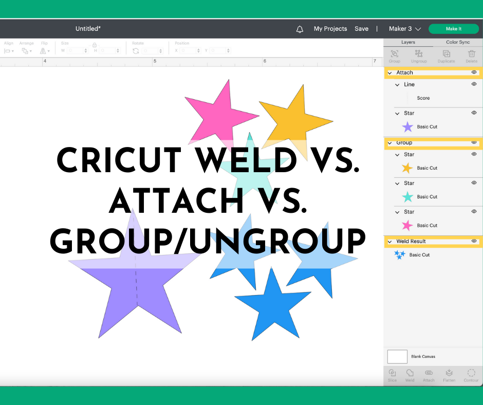 What’s the Difference Between Weld, Attach, and Group? Cricut Design Space Tutorial