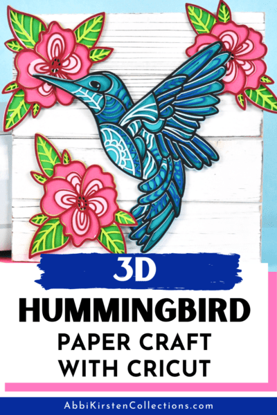 3D layered hummingbird SVG mandala paper craft with Cricut. Learn to cut cardstock for intricate cuts and avoid tearing your paper on Cricut. 