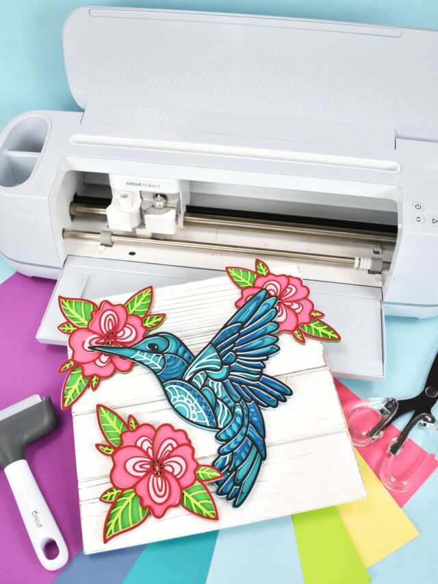 Mandala Paper Hummingbird and Flower Craft With Cricut Story