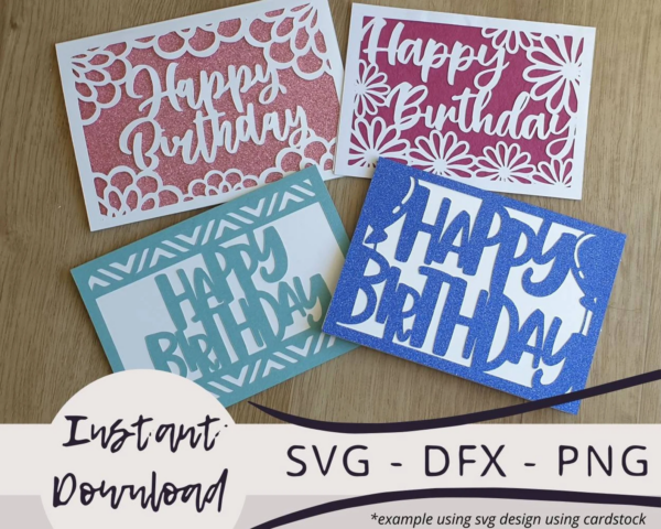 Cricut birthday card SVG templates