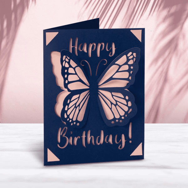 Butterfly happy birthday card with Cricut. 