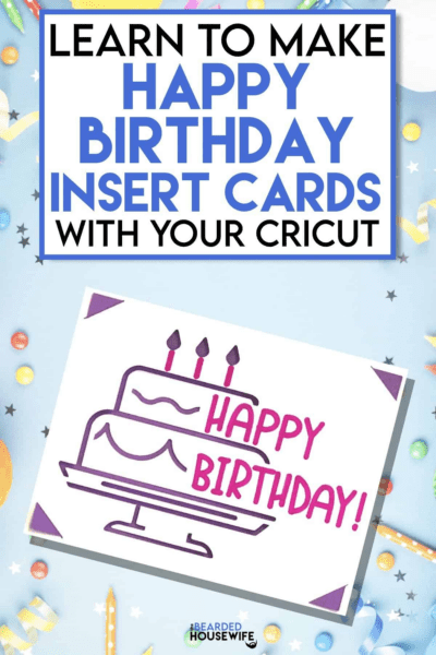 SVG: Birthday Insert Card. Cricut Joy Friendly. Draw and Cut Card Design.  Envelope Template Included. Cricut Joy Birthday Card SVG 