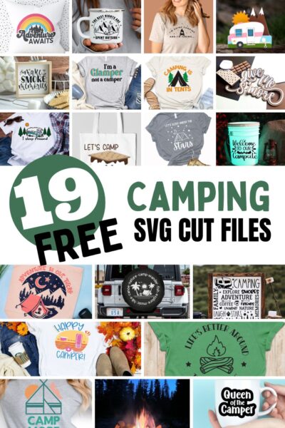 If you love to camp you will love crafting with these free camping SVG cut files perfect for mugs, t-shirts, tote bags, wood signs and more. 