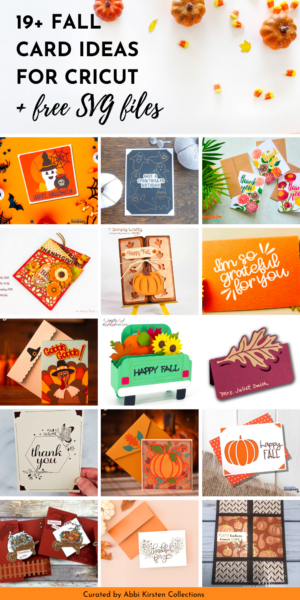 19 Fall card ideas to make this autumn season. Check out this list fall card projects to make with your Cricut machine - many with free SVG files!