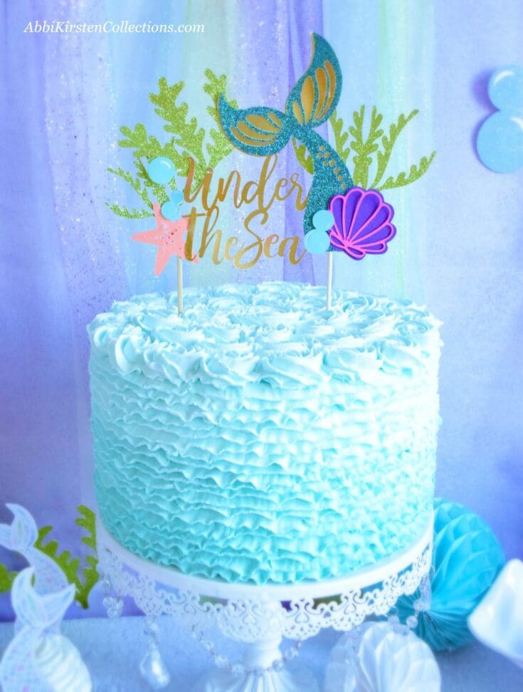 Mako mermaid Birthday Cake Topper Template Printable