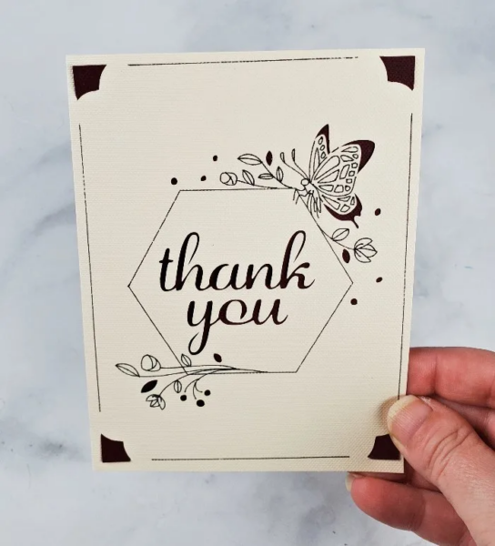 Thank you card for the Cricut Joy. 