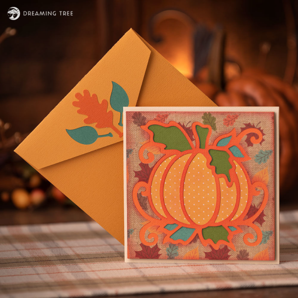 Layered pumpkin card for fall. 