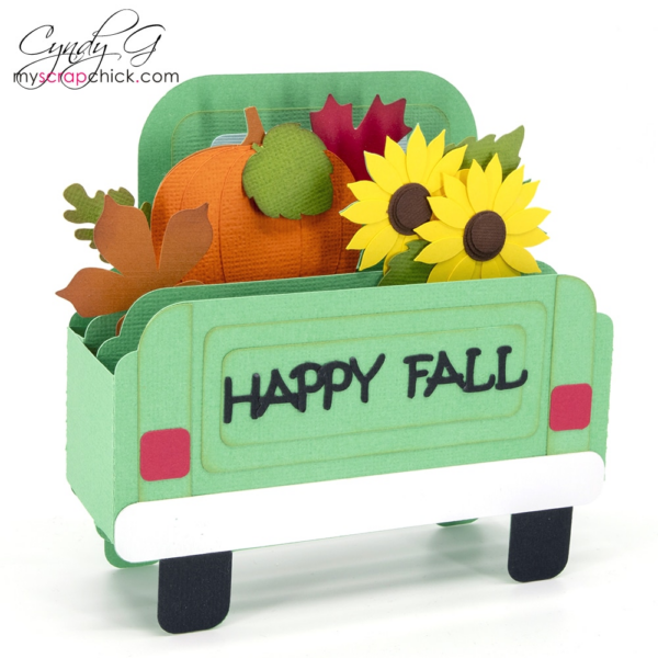 Happy Fall truck card with pumpkins