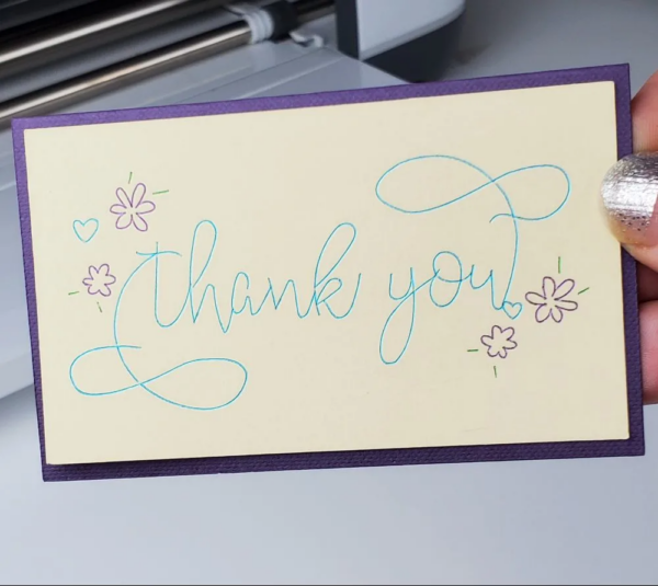 thank you card with cricut