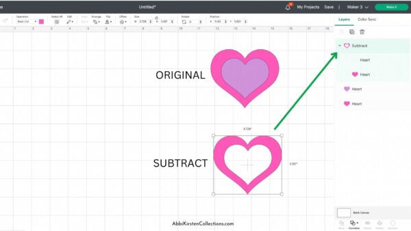 How to use the subtract tool in Cricut Design Space for editing images. 