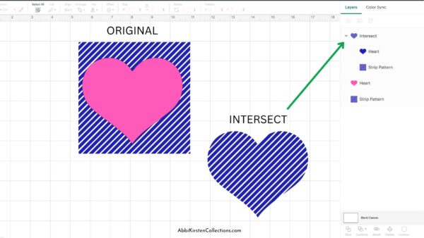What do you use the Intersect tool for in Cricut Design Space.