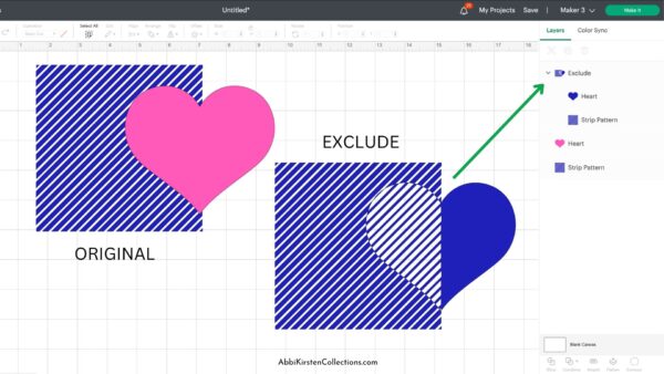 How to use the exclude tool in Cricut Design Space. 