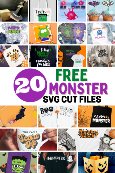 20 free monster SVG cut files for Cricut and Silhouette. 