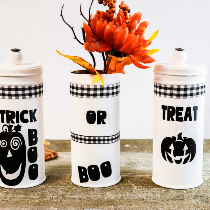 DIY Repurposed Cookie Tin Halloween Craft: Free Trick or Treat SVG Files