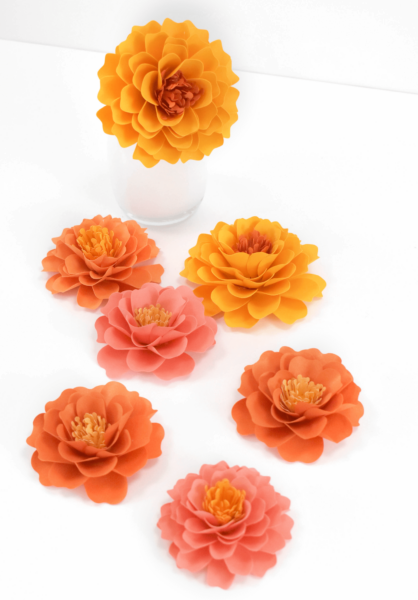 DIY marigold paper flowers. How to make paper flowers. 