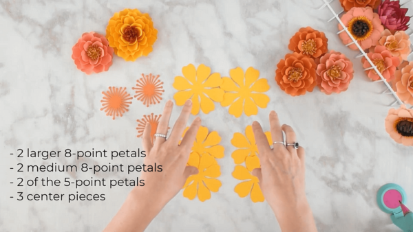 Marigold paper flower templates