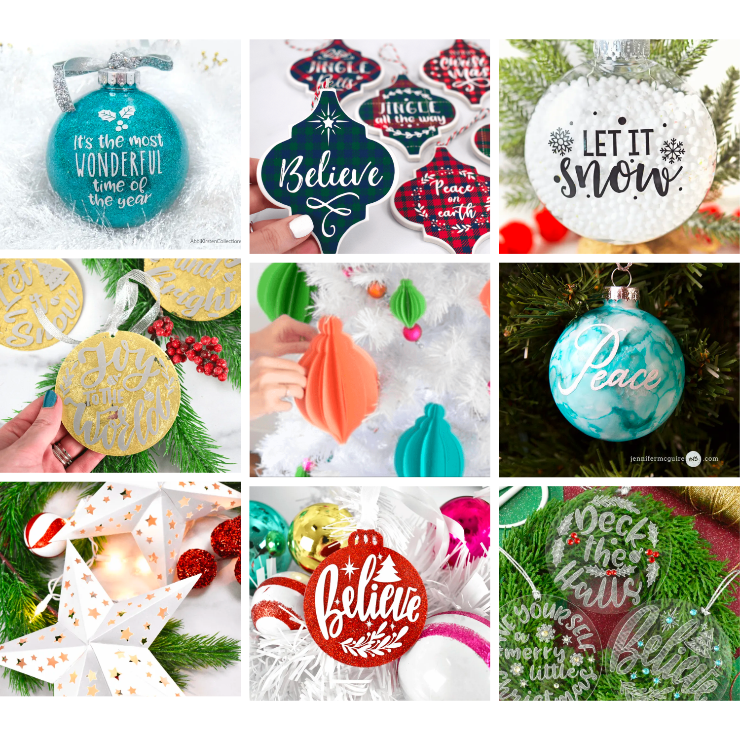 15+ Easy-to-Make Christmas Cricut Ornament Ideas: Free SVG Files