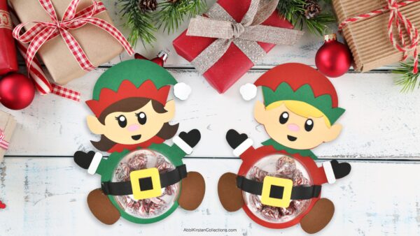 Elf candy holder paper craft for Christmas. 