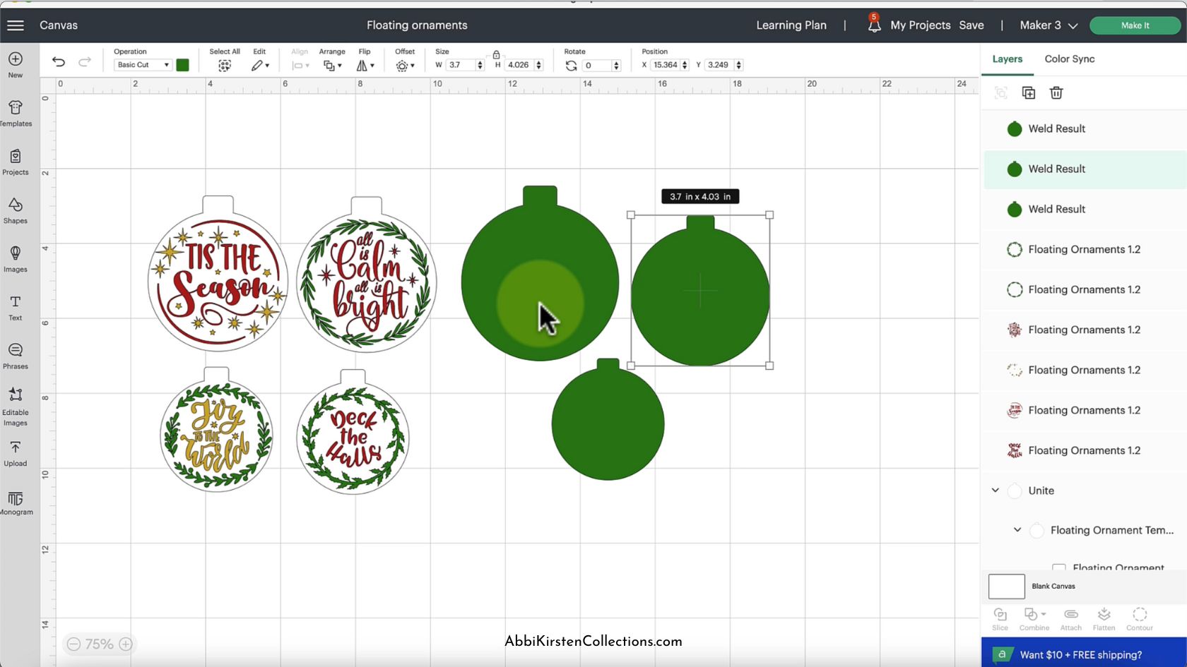 Floating Ornaments With Cricut: Free Templates Size Guide Floating Ornaments With Cricut: Free Templates Size Guide