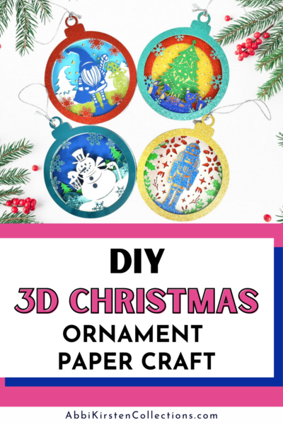 Create beautiful layered 3D paper ornaments with your Cricut. Follow this tutorial to create handmade ornaments from cardstock paper this holiday season.