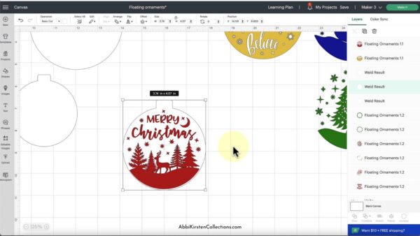 Merry Christmas SVG ornament design
