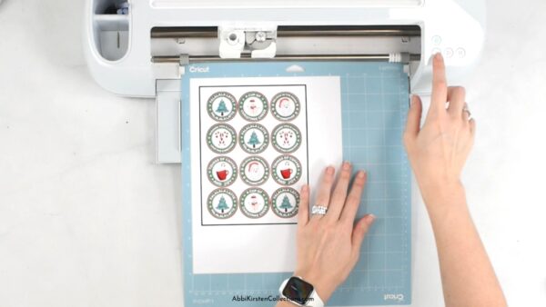 Cutting out sticker labels with Cricut. 