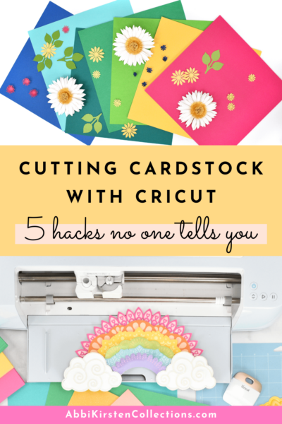 The image shows tips for cutting cardstock with your Cricut machine. 